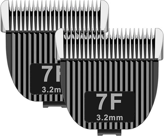 2 Pack Dog Grooming Replacement Blades Compatible with ONEISALL Dog Low Noise Dog Clipper & Dog Hair Vacuum Clipper,Made of Stainless Steel Pet Clipper Blade (Size 7F 1/8"(3.2mm))