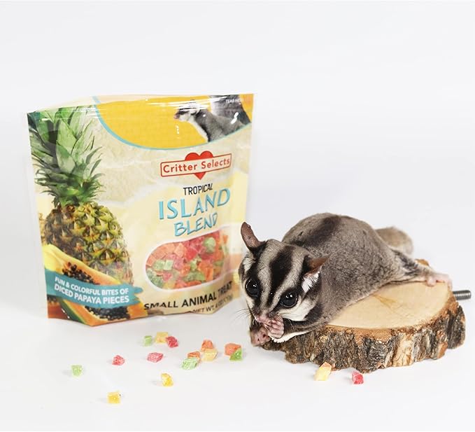 Island Blend Treat (3 lb.) - Healthy Natural Dried Diced Fruit Treat - Pineapple & Papaya - Sugar Gliders, Rats, Chinchillas, Ferrets, Parrots, Hamsters, Squirrels, Hedgehogs, Guinea Pigs & Small Pets