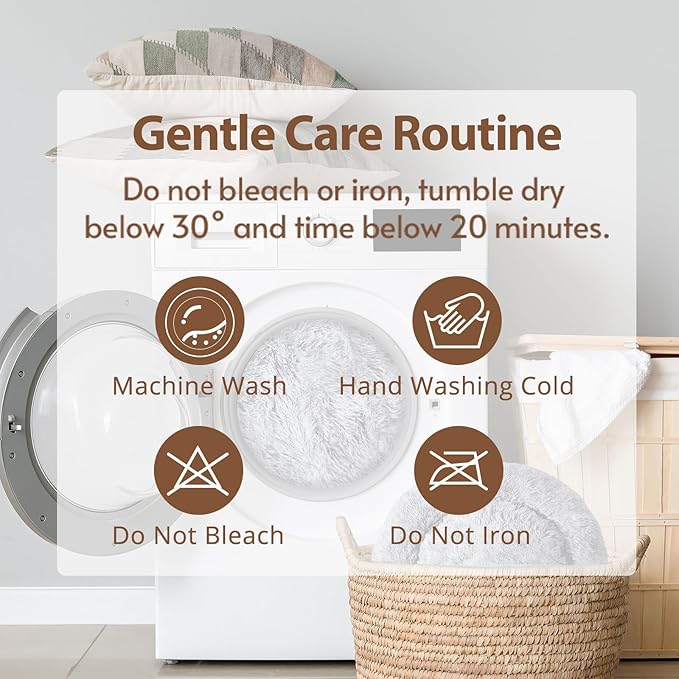 JOLLYVOGUE Calming Dog & Cat Bed for Small Dogs, Anti-Anxiety Donut Cuddler Cozy Soft Round Bed with Anti-Slip Bottom, Fluffy Faux Fur Plush Cushion Beds for Small Medium Pets (23")