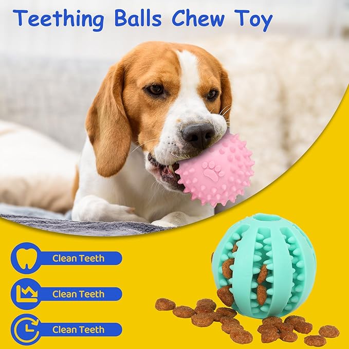 6 Pack Puppy Toys Interactive Dog Toys Squeaky Dog Balls and Treat Chew Toys for Small Dogs Teething and Intellect Training