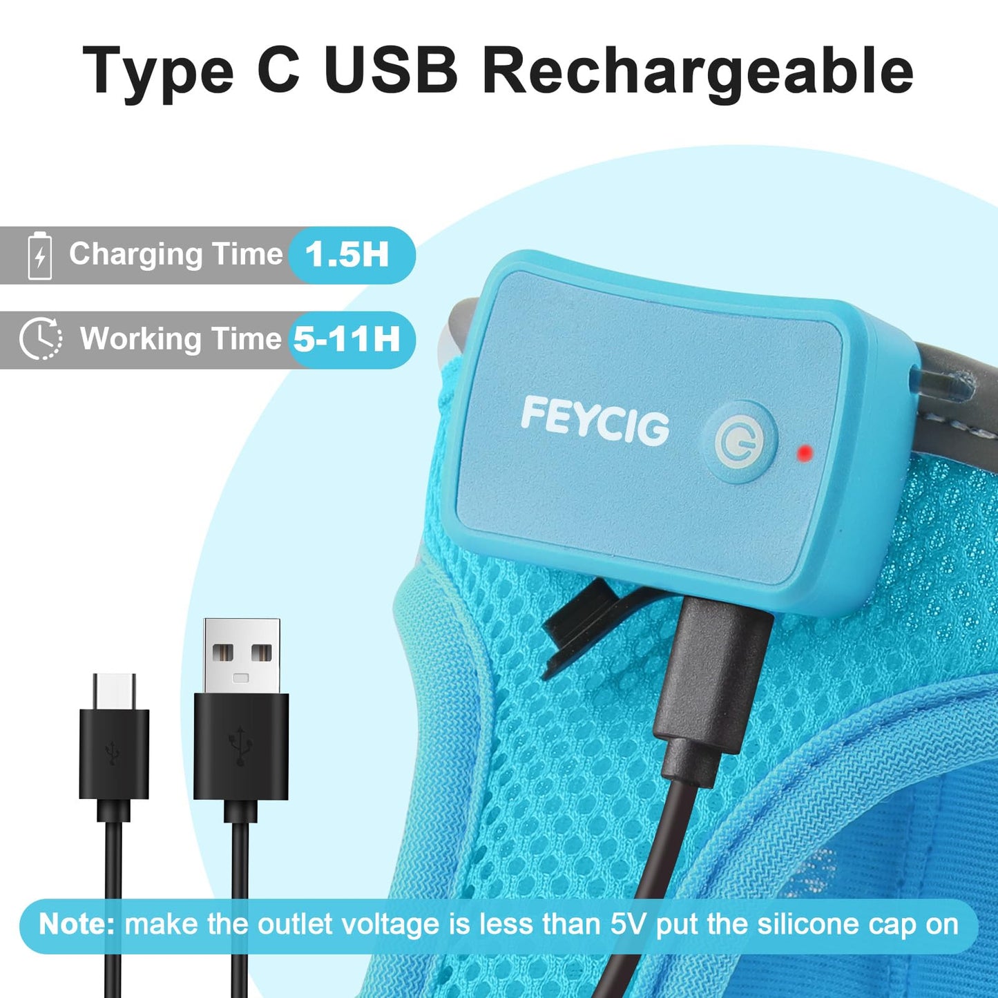 Light Up Dog Harness,Rechargeable LED Dog Harness for Small Medium Large Dogs,Reflective Lighted Safety Vest for Night Walking & Camping,Lightweight & Adjustable,Blue,XS