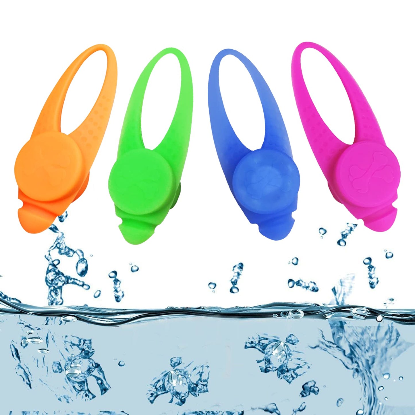 LaRoo Dog Lights for Night Walking - Led Dog Collar Lights for Nighttime, Clip On Light up Dog Collar Walking Flashlight（Orange）