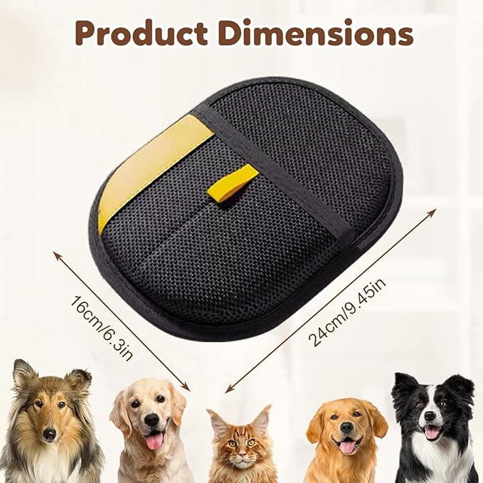 Pet Hair Removal Glove,Pet Grooming Gloves,Reusable Cat Dog Grooming Gloves Pets Hair for Dogs,Cats & Horse(2PCS)