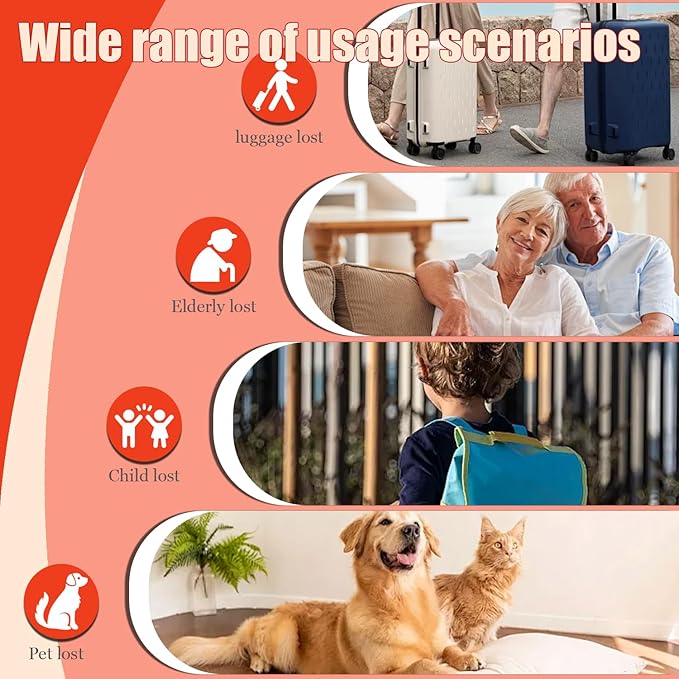 GPS Tracker for Dogs & Cats - No Monthly Fee, Waterproof Real-Time Tracking Collar for Pets,Kids,Luggage & Assets | 365-Day Battery Life | iOS & Android Compatible | Anti-Lost Device