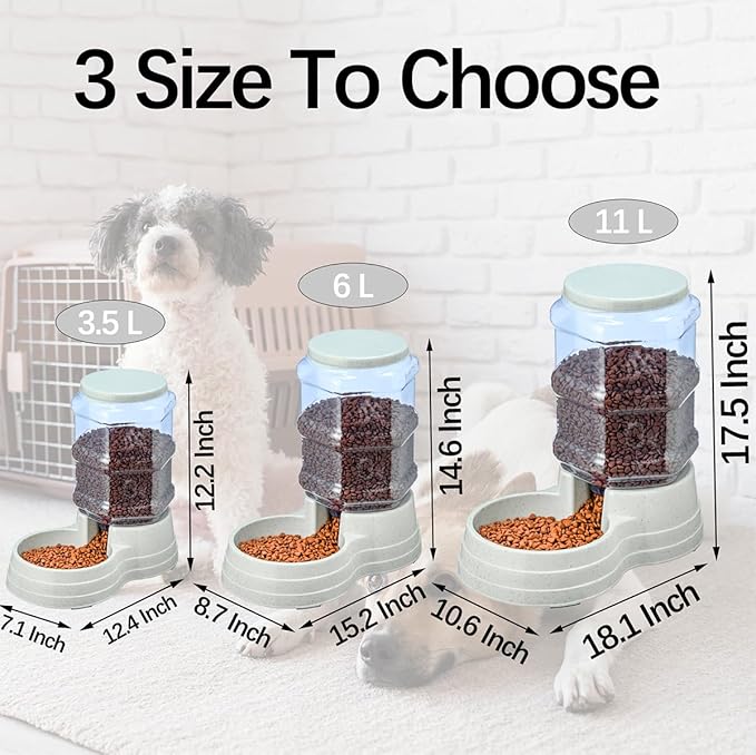 Gravity Automatic Pet Feeder for Large Breeds,6L Dog Food Feeder Dispenser with Detachable Top Lid,Large Capacity Dry Food Storage Bowl for Pet