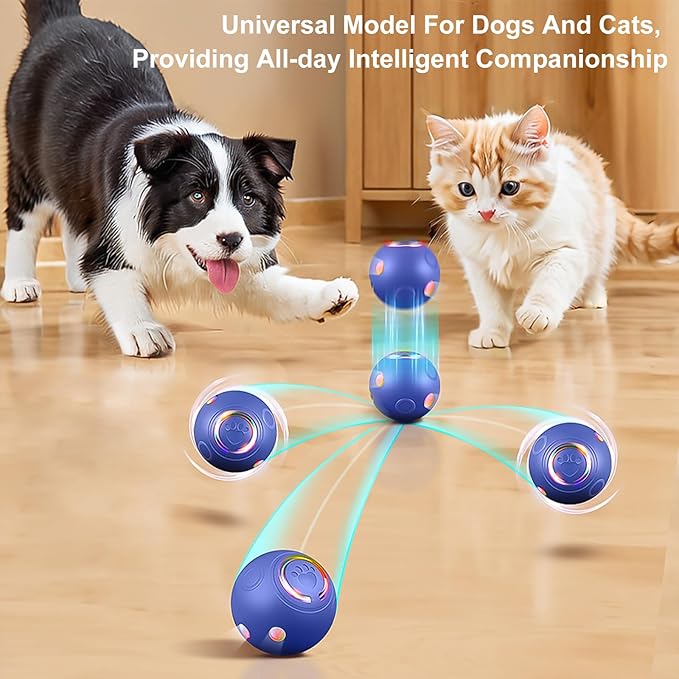 Interactive Dog Ball Toys, Automatic Moving Motorized Rolling Dog Balls, Automatic Bouncing Pet Toy Balls, USB Rechargeable Sporty Rolling Toys, Play Balls for Dogs to Play with(Orange)