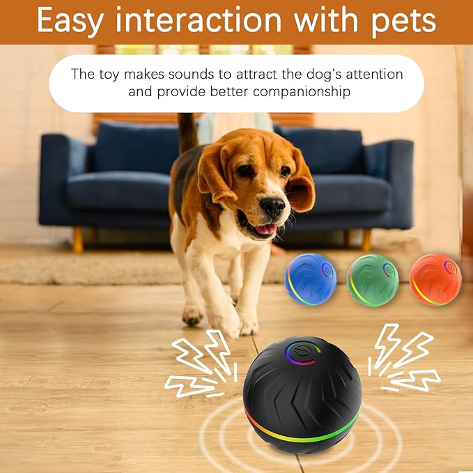 T01 Interactive Dog Toys Dog Ball,Anti Boredom Dog Toys,Durable Motion Activated Automatic Rolling Toys for Small/Medium Dogs,Moving Ball for Dogs to Keep Them Busy,Dog Bows,Fruity Plush Covers(Green)