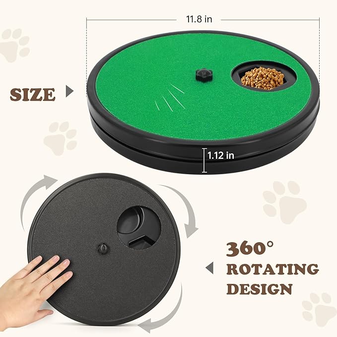 Dog Nail Scratch Board - 3 in 1 Rotatable Round Dogs Scratch Pad with Treats Compartment, Stress-Free Scratch Pad Dog Nail File, Dogs Scratch Board for Nails (Green)