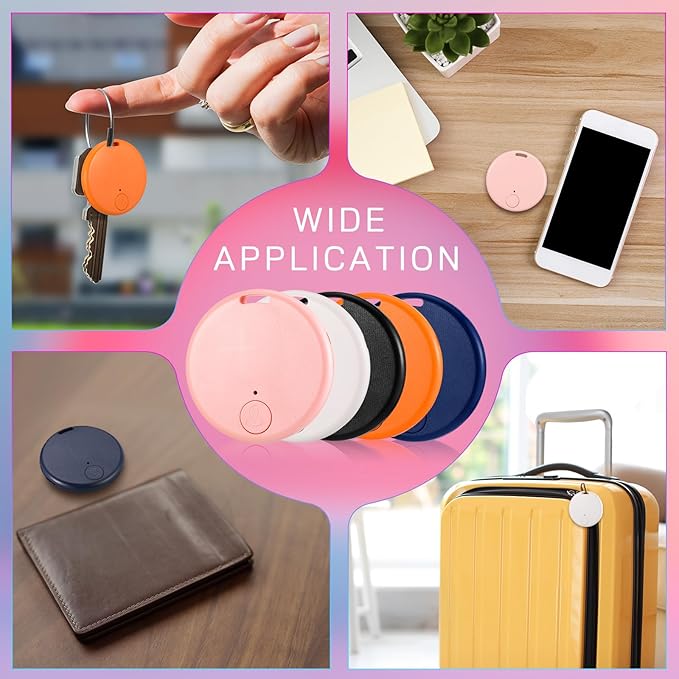 Konohan 5 Packs Portable GPS Tracking Mobile Tracking Anti Loss Smart Device Key Finder Locator GPS Finders Tracker Device for Pets Dog Cat Wallet Keychain Luggage, Alarm Reminder(Fresh)