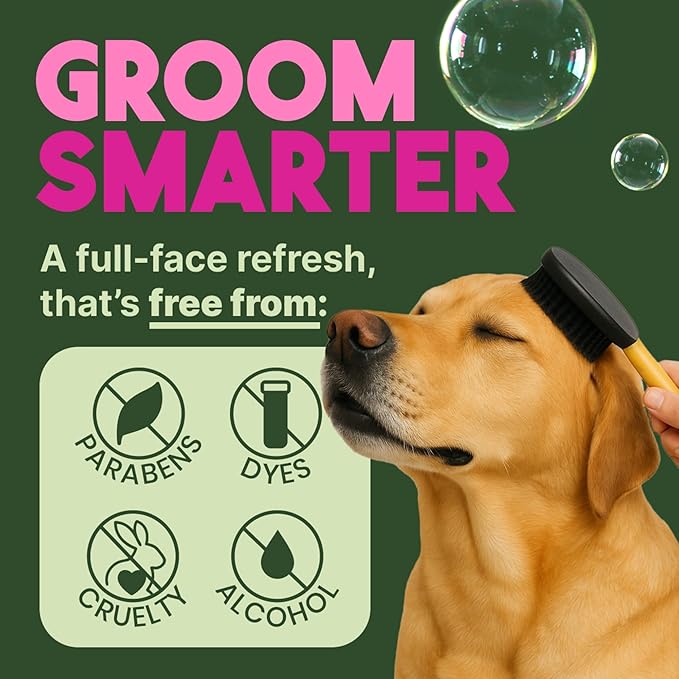 TropiClean No Rinse Waterless Dog Shampoo | Detangling and Deodorizing Dry Shampoo for Smelly Pets | Moisturizes Dry Skin | USA Made | Berry Scent | 7.4oz