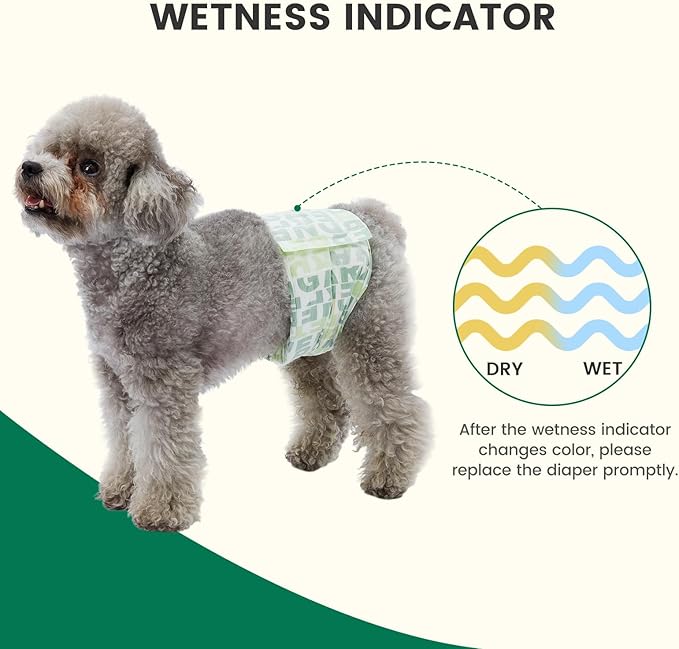 Gardner Pet Male Dog Diapers Disposable 30 Ct, Male Dog Wraps with Wetness Indicator & Flashdry Gel Technology, Dog Diapers Male for Puppy Training, Marking, Incontinence, Travel - Large