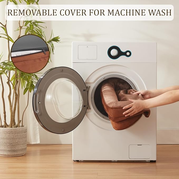 Bedfolks Orthopedic Dog Bed Extra Small, Waterproof Dog Sofa Bed for Small Dogs & Cats, Egg Foam Pet Couch Bed with Removable Washable Cover and Nonslip Bottom, Brown