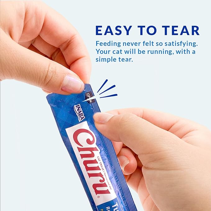 INABA Churu Cat Treats, Lickable, Squeezable Creamy Purée with Vitamin E, 0.5 Ounces per Tube, 120 Tubes Total, Chicken Variety