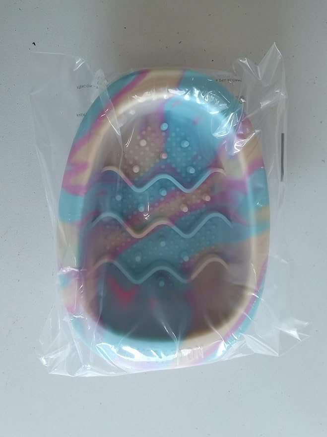 Interactive Dog&Cat Lick Mat Bowls, BPA-Free Silicone Dog Slow Feeder Bowl with Suction Cups, Non Slip Food Bowl for Dogs and Cats, Reduces Boredom and Anxiety, Dishwasher Safe, Rainbow Small