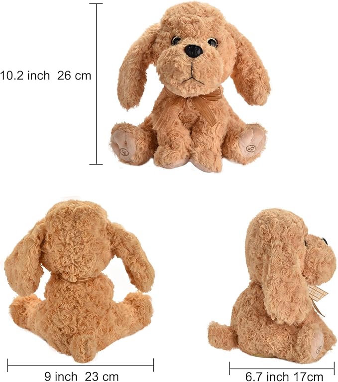 Interactive Singing Plush Toy - Dog Stuffed Animals Record & Repeats What You Say, 8 Songs, Head & Ear Movements, Birthday for Toddlers Age 3 4 5 6 (10.2' Goldendoodle Toy)