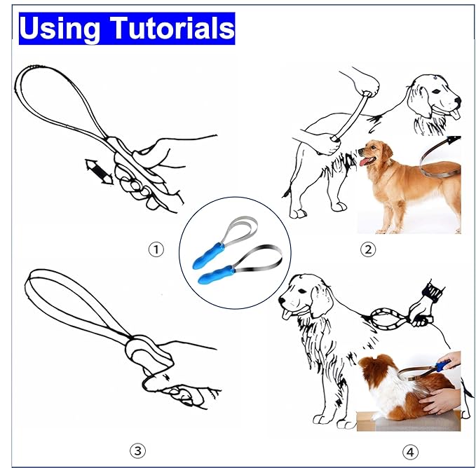 RQG Dual-Sided Shedding Blade,Grooming Blade,Animal Hair Brush with Stainless Steel Blade for All Dog/Cat/Horse/Cattle Coat Types- Short and Long Hair Coats- Soft Touch Grip (Single loop+double loops)