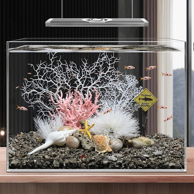 Fish Tank Decorations (fish tank not included), aquarium coral decorations and Aquarium Artificial Plastic Plants Set, betta fish tank accessories coral ornaments aquarium coral Aquarium Décor