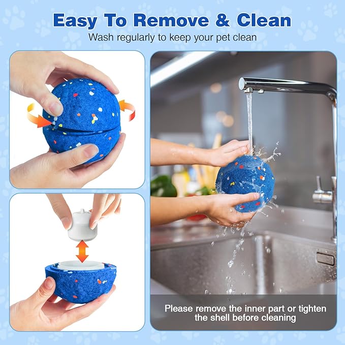 Interactive Dog Ball, Smart Interactive Dog Toys for Medium and Large Dogs, Automatic Moving Pet Ball with E-TPU Material, Rechargeable Bouncing Rotating Vibrating Dog Toy to Keep Them Busy