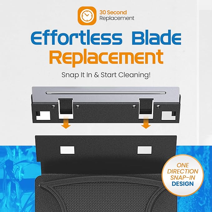 FL!PPER Flipper Nano Aquarium Algae Scraper Replacement Blades for Fish Tank Cleaning Kits – Stainless Steel Replacement Blades for Glass Tanks – Aquarium Cleaner Blades, 2 Pack