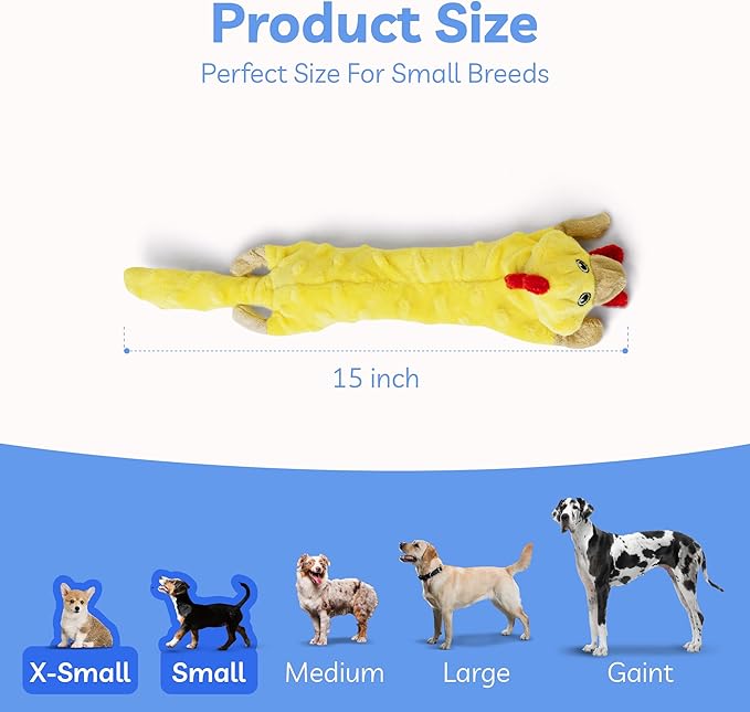 SHARLOVY Dog Squeaky Toys Pack, Bubble Plush Puppy Teething Pet Toys, Crinkle No Stuffing Animals Dog Toy, Doggies Chew for Large Small Medium Breeds