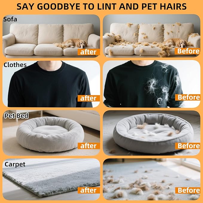 3Pcs Electrostatic Pet Hair Removal Gloves for Cats&Dogs,2025 New Upgraded Reusable Quick De-Shedding Grooming Gloves, Animal Fur Remover Tool for Couch,Carpet,Furniture,Car Seat,Clothing,Curtain