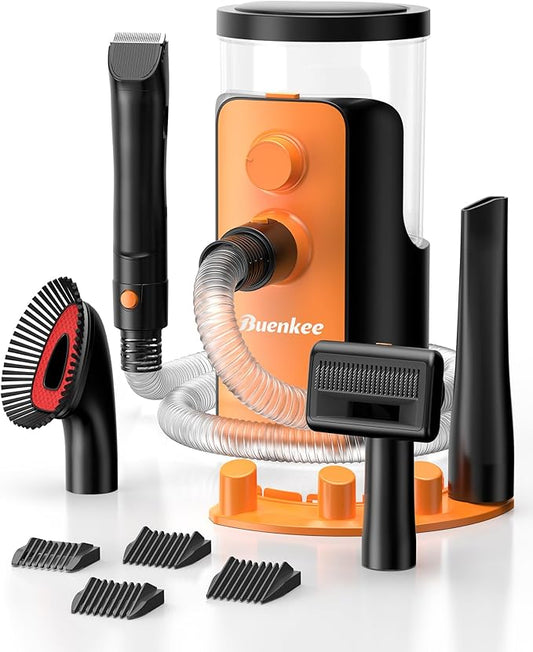 Dog Grooming Vacuum, 4.5L Extra-Large Dust Cup Dog Grooming Kit, 14000Pa High-Suction Pet Groomer with Clippers, Low-Noise All-in-One Shedding Control Set for Home Use