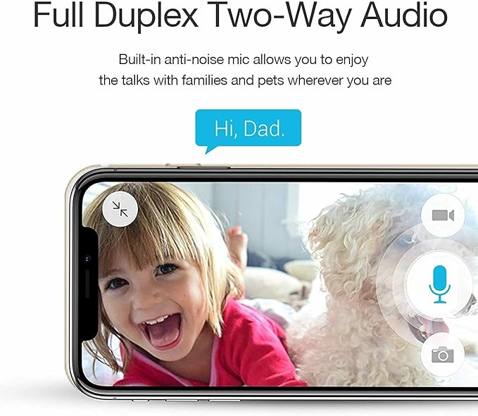 Zmodo 1080p 3pack Mini WiFi Camera, Two-Way Audio, Video Baby Monitor, Black with White, 3 Count (Pack of 1) (ZM-SH75D001-WA-3)