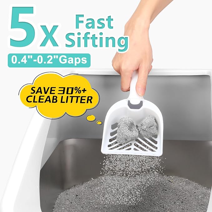 2 Pack Stainless Steel Litter Box | XL Enclosed Cat Litter Boxes with Lid for Big Cats and Multi-Cats | High Sided, Anti-Urine Leakage | Non-Stick Bottom（Silver Gray）