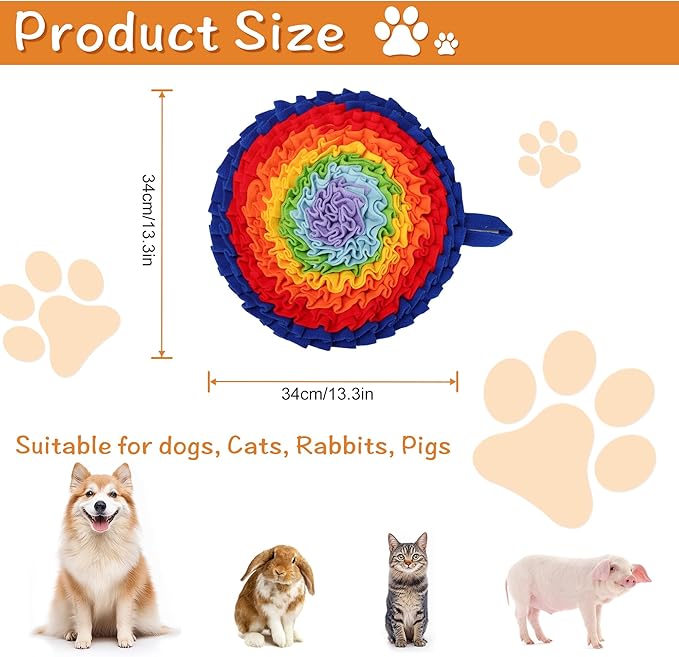 2 Pcs Snuffle Mat for Dogs, Pet Slow Feeding Interactive Toys for Smell Training, Foraging Skills, Suitable for Puppy or Cat