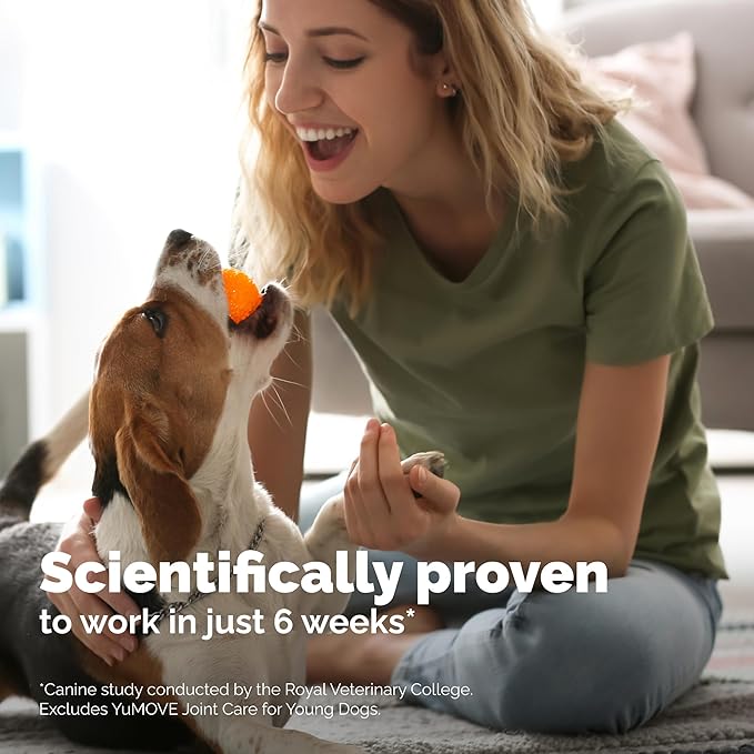 YuMOVE Hip & Joint Supplement for Dogs with Glucosamine, Hyaluronic Acid, Green Lipped Mussel & Omega 3 Joint Supplement - Regular and Advanced Strength (120ct, Chewable Tablets)