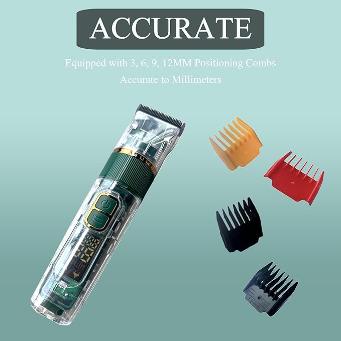 FOREGEMATE Pet Clippers and Trimmers Set, Electric Hair Trimmer, Silent, Waterproof, Cordless, Professional Hair Shears, Remover, Scissors, Supplies, Pet Grooming Kit with Clipper Guards for Dog/Cat