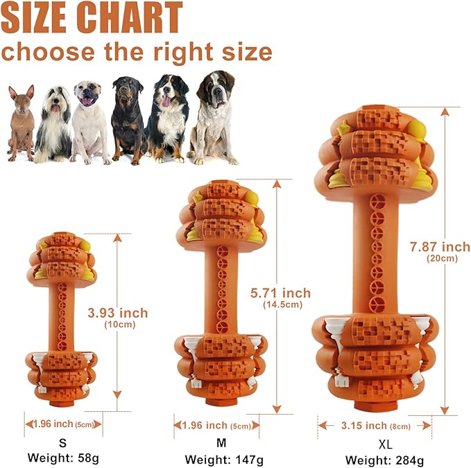 Dog Chew Toys for Aggressive Chewers,Food Grade Non-Toxic Dental Pet Toy,Tough Durable Indestructible Dog Toys for XSmall Dogs.Orange（5IB-8IB）