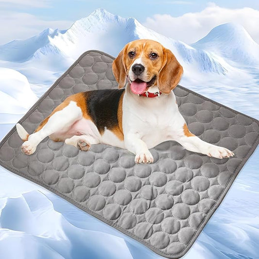Kittra Dog Cooling Mat,Washable Portable Coolings Pad for Pet Dogs & Cats Sleeping Mat for Indoor & Outdoor Use, Keep Cooling for Pets(Dark Gray,27.6" L x 21.7" W)