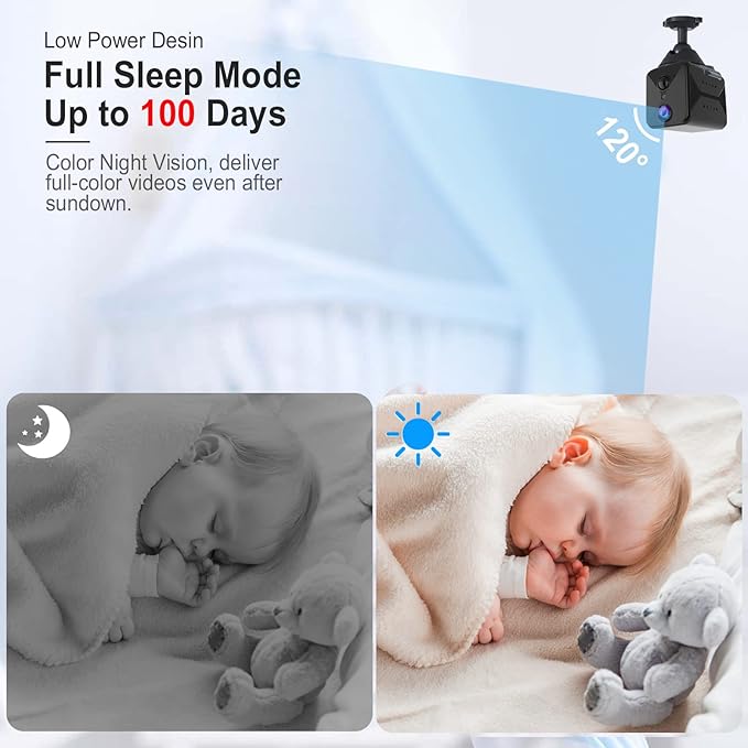 javiscam 2025 Upgraded Hidden Spy Camera,4K HD Mini Cam for Home with Night Vision,100 Days Long Battery Life, Motion Detection,Remote Viewing,Wireless Camera for Pet/Baby/Nanny Surveillance