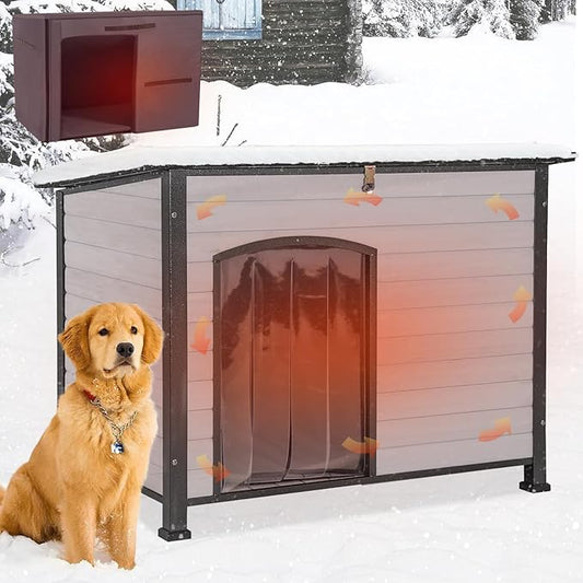 Insulation Dog House Outdoor Dog Kennle with Liner for Winter,Waterproof