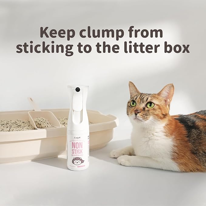 Lady N Non-Stick Spray for Cat Litter Box and Self-Cleaning Cat Litter Box, Alcohol-Free, Food Grade Mineral Oil, 6 fl oz