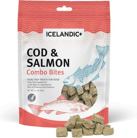 Icelandic+ Plus Cod & Salmon Combo Bites Dog Treat 3.0-oz Bag