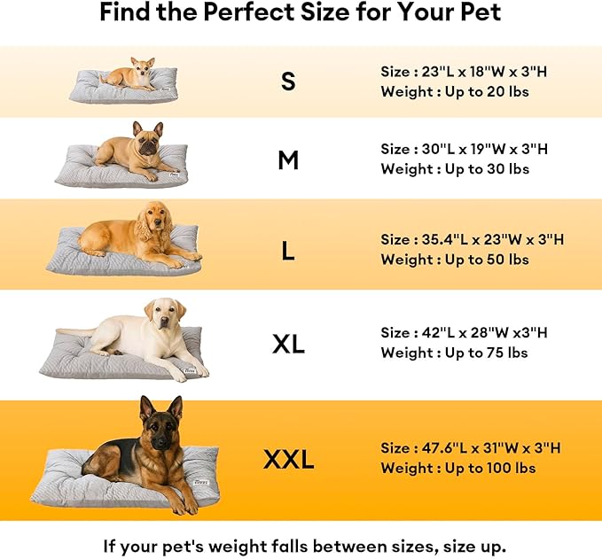 FUNNY FUZZY Washable XL Dog Crate Bed for Extral Large Dogs,Reversible Plush Flat Dog Bed Mat, Pillows,Soft Comfy Kennel Pad,Pet Sleeping Mattress,Pet Cushion,42" × 28", Charcoal Grey