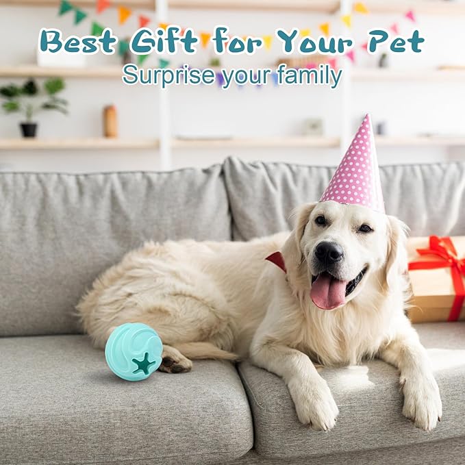 Dog Puzzle Ball Toy, Interactive Dog Toys Ball for Treat Dispensing, Dogs Treat Ball for Teeth Cleaning/Slow Feeder/IQ Training/Playing, TPU Chew Toys for Medium/Large Dogs