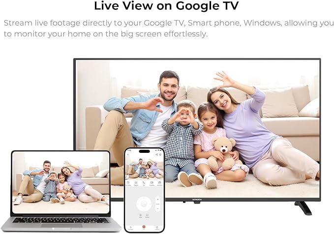 3K Pan/Tilt Indoor Camera for Home, 360° Dog Camera w/Motion Detection, Google TV, No Monthly fees, 2.4G/5G, Night Vision, 2-Way Audio, Auto Tracking, Security Cameras for Baby/Pet Monitoring