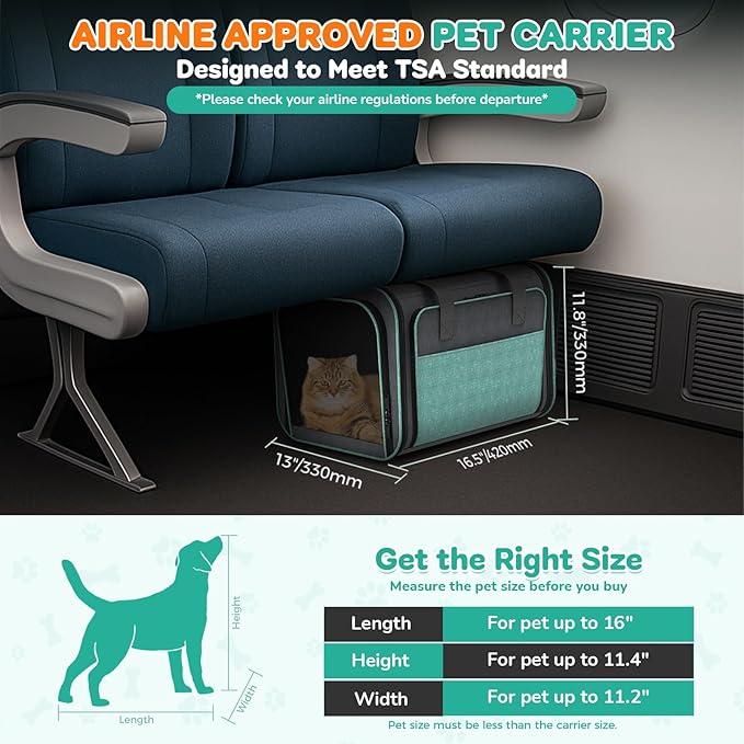 Cat Carrier with Wheels Airline Approved: Betopet Expandable Rolling Dog Carrier for Small Dog Under 25lbs - Cat Soft Carrier Pet Travel Bag TSA Approved Under Seat for Airplane Transport Flight