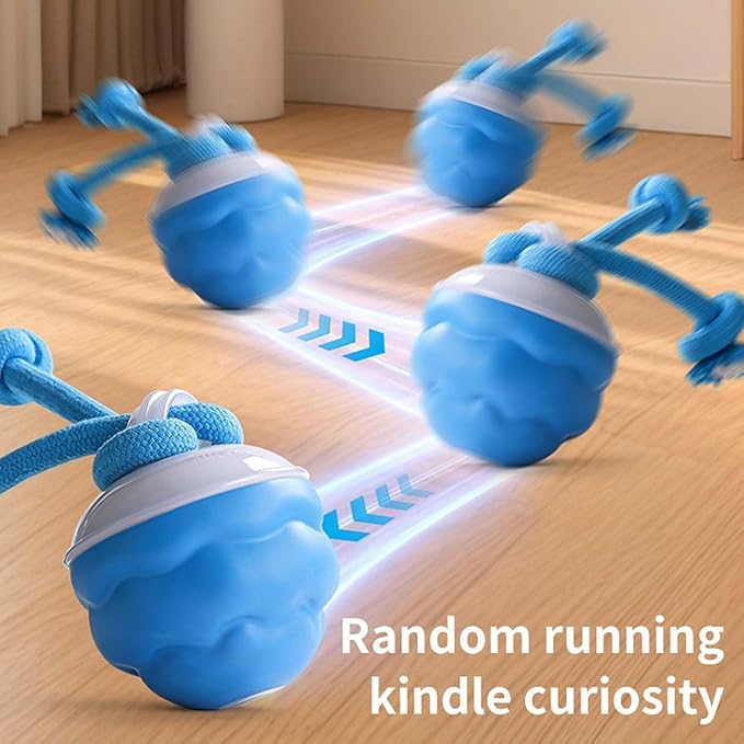 2025 Smart Pet Puppy Ball with Ropes Interactive Self Play Moving Dogs Balls Automatic Electric Active Rolling Ball Jumping Bouncing Dog Balls Gift