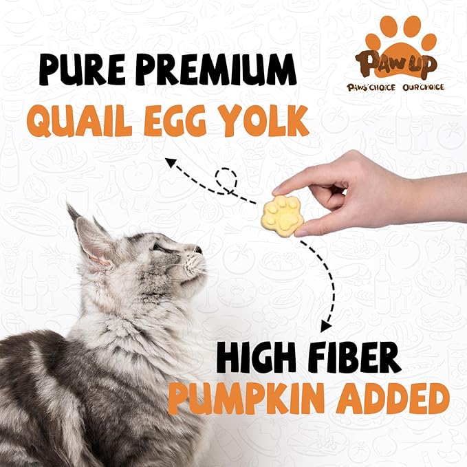 Freeze Dried Cat & Dog Treats, Natural Quail Egg Yolk, High Fiber Pumpkin Added, High-Protein Pet Snacks for Coat & Gut Health, 3.5 oz