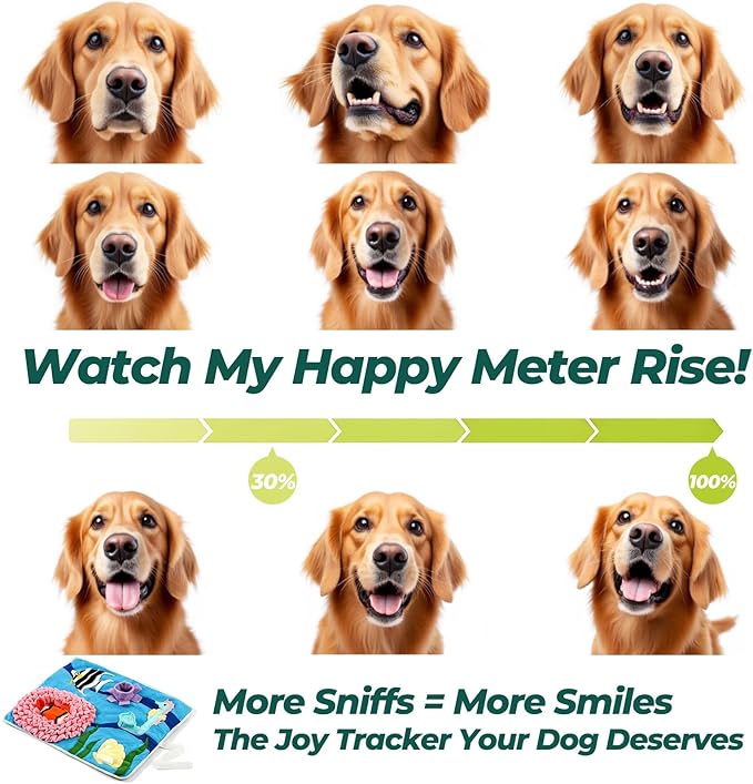 Snuffle Mat for Dogs Under The Sea, Large Dog Snuffle Mat 21” x 18.5”, Dog Enrichment Toy Slow Feeder, Puppy Toys to Keep Them Busy, Machine Washable, Lick mat All Breeds Sizes