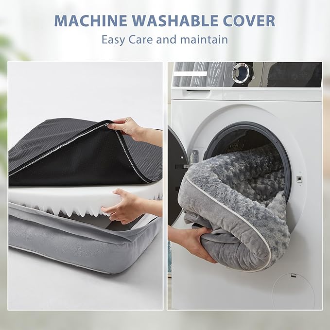 BFPETHOME Orthopedic Dog Beds for Large Dogs-Waterproof Sofa Dog Bed with Removable Washable Cover, Big Pet Bed with Waterproof Lining and Nonskid Bottom,Pet Bed for Large Dogs