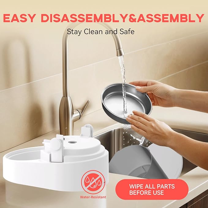 PAPIFEED Automatic Cat Feeder, 4L Auto Dog Cat Feeder with Rechargeable Battery & Dual-Band WiFi (2.4G & 5G), Automatic Pet Food Dispenser for Outdoor Travel Home - Ceramic Bowl Included