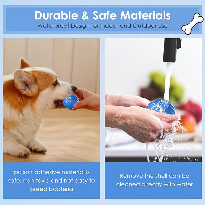 Interactive Dog Toy Ball - Automatic Moving, Bouncing, Rotating With USB Rechargeable - for Small/Medium/Large Dogs, Active Self Rolling Enrichment