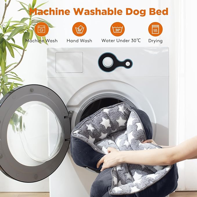 GASUR Rectangle Dog Bed for Large Dogs - Orthopedic, Durable and Anti-Slip. Cozy and Soft, Perfect for Sleeping. Warming Effect for Puppies. (M (30"x24"x9"), Black)