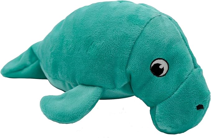SmartPetLove Snuggle Puppy Tender-Tuffs - Large Marine Stuffed Manatee Plush Toy for Big Dogs - Puncture Resistant Squeaker