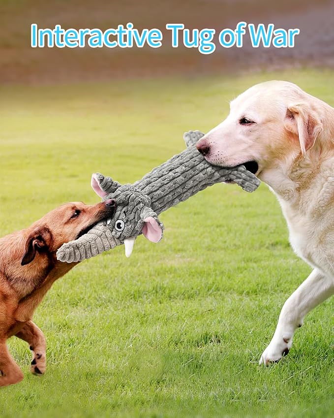 Dog Toys, Squeaky Plush No Stuffing Crinkle Dog Toy for Small Medium Large Dogs, [3 Pack] Interactive Puppy Teething Water Bottle Dog Chew Toy